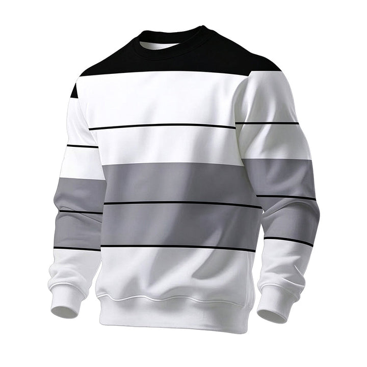 Wayale - Sweat Shirt Décontracté À Col Rond Et Rayé
