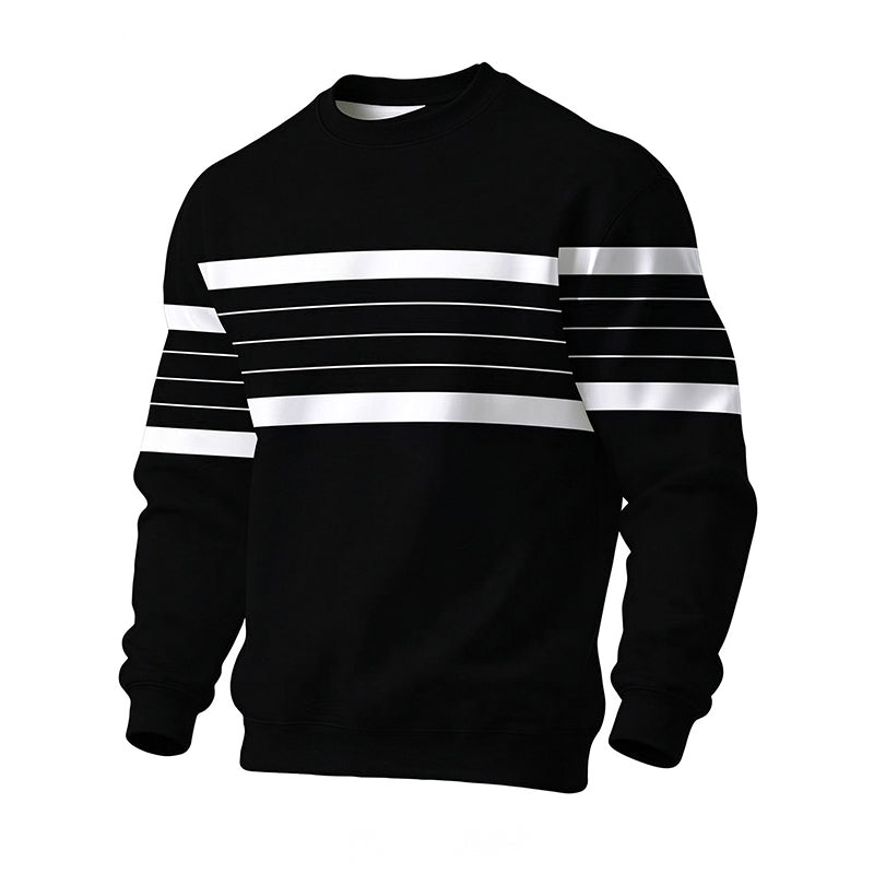 Wayale - Sweat Shirt Décontracté À Col Rond Et Rayé