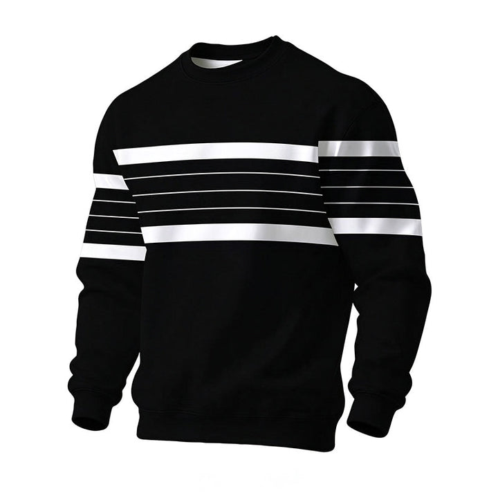 Wayale - Sweat Shirt Décontracté À Col Rond Et Rayé