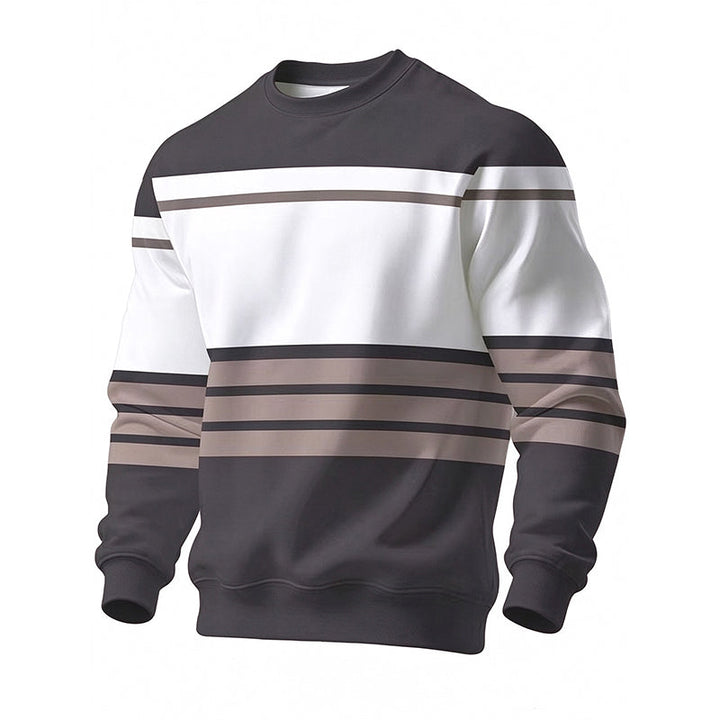 Wayale - Sweat Shirt Décontracté À Col Rond Et Rayé