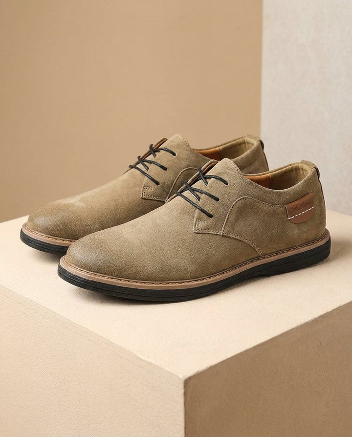 Erling - Chaussures À Lacets en Daim Avec Surpiqûres Contrastées