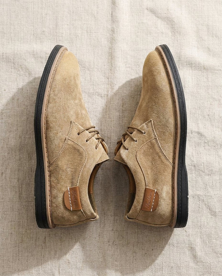 Erling - Chaussures À Lacets en Daim Avec Surpiqûres Contrastées