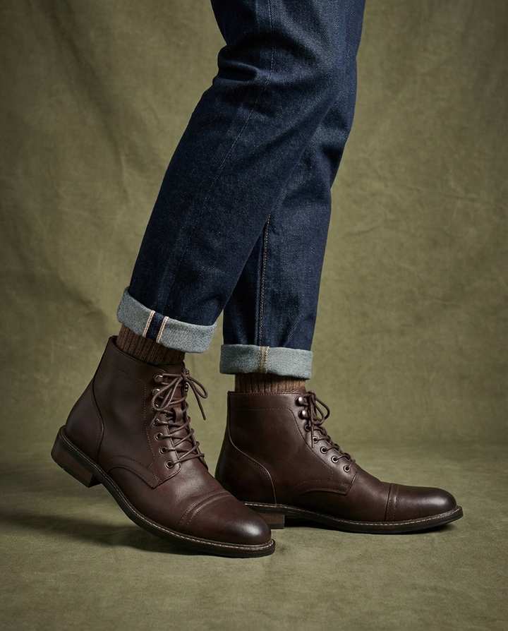 Andersan - Bottines en Cuir à Lacets