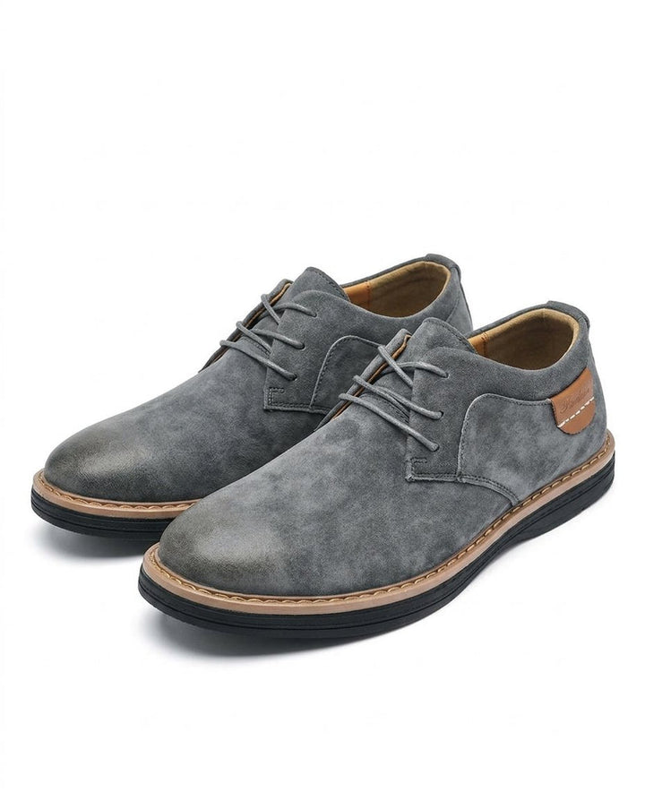 Erling - Chaussures À Lacets en Daim Avec Surpiqûres Contrastées