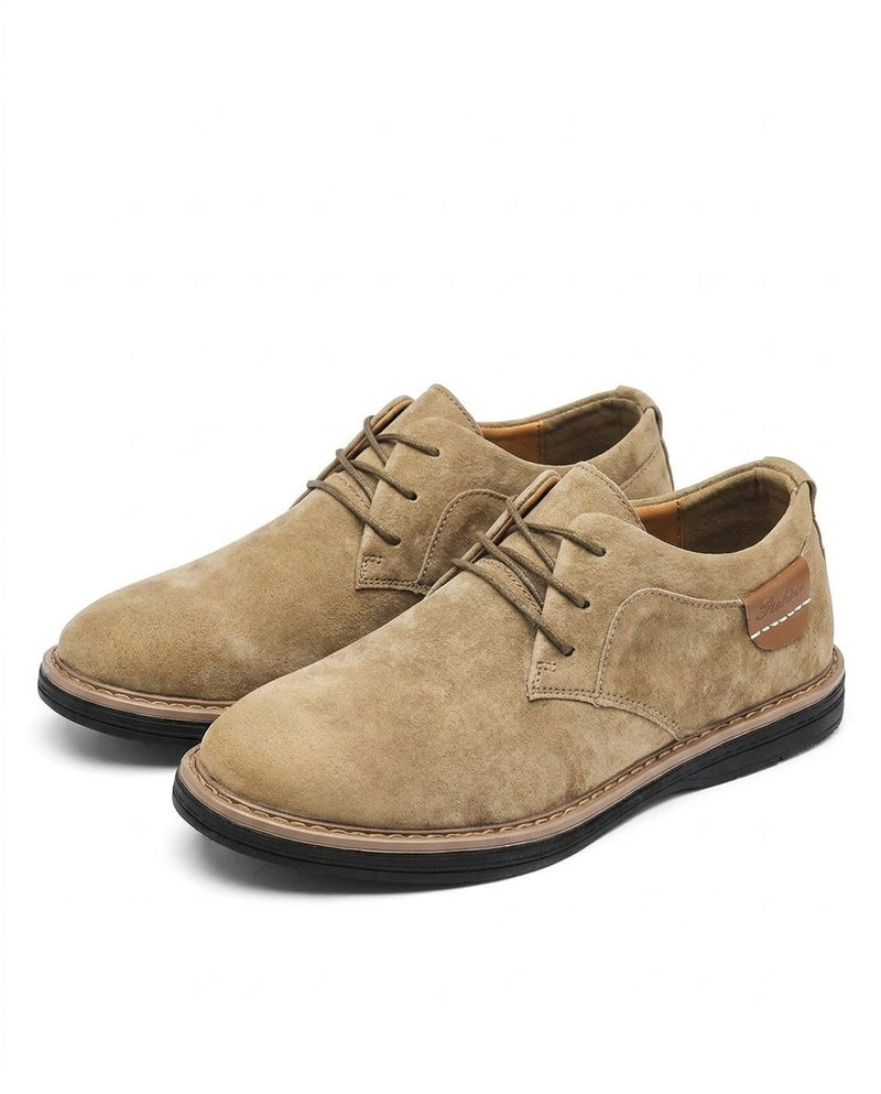 Erling - Chaussures À Lacets en Daim Avec Surpiqûres Contrastées