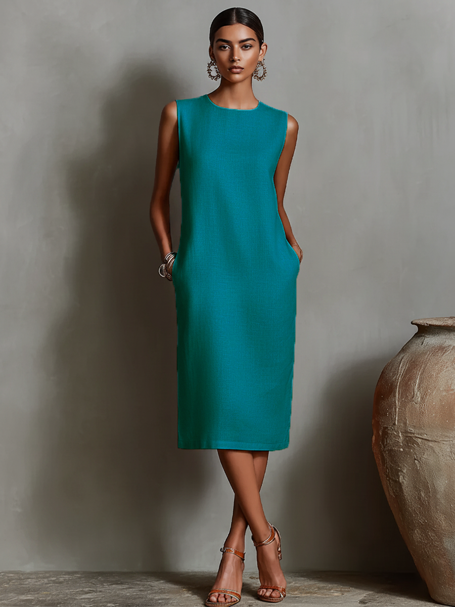 Katalina - Robe Fourreau En Lin Avec Poches